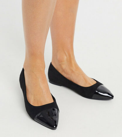 Simply Be - Pointure extra large - Ballerines plates - Noir Asos
