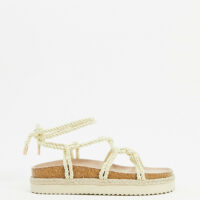 South Beach - Sandales avec semelle en corde - Naturel-Beige Asos