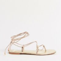 Stradivarius - Sandales à lacets - Doré Asos