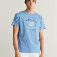 T-shirt coton imprimé logo Nouvelle collection MANGO MAN