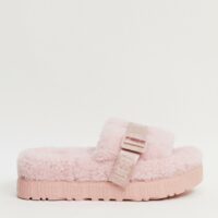 UGG - Fluffita - Claquettes duveteuses à logo - Rose Asos