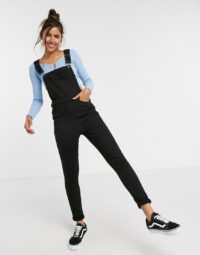Urban Bliss - Salopette en jean skinny - Noir Asos