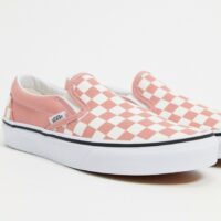 Vans - UA - Baskets à enfiler motif carreaux - Rose Asos