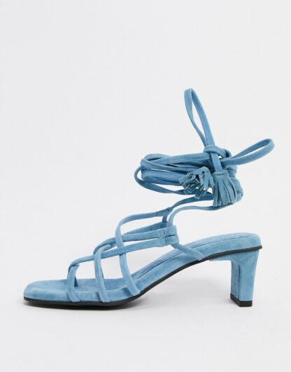 Vero Moda - Chaussures à talons avec brides - Bleu Asos