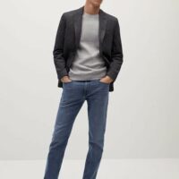 Veste de costume croisée coton laine Nouvelle collection MANGO MAN