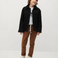 Veste velours côtelé doublée imitation mouton retourné Nouvelle collection MANGO KIDS