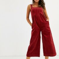 Volcom - Oh My - Combinaison en velours côtelé - Rouille-Rouge Asos