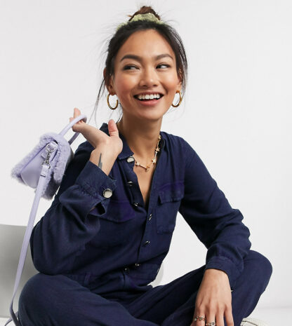 Wednesday's Girl - Combinaison décontractéee style bleu de travail en jean Asos