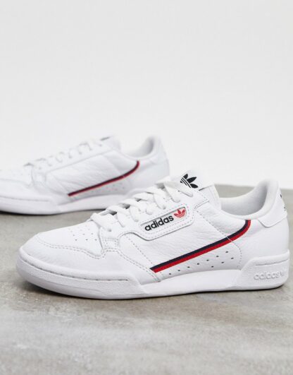 adidas Originals - Continental 80 - Baskets - Blanc et rouge Asos