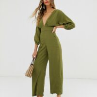 & other Stories - Combinaison avec décolleté - Vert Asos