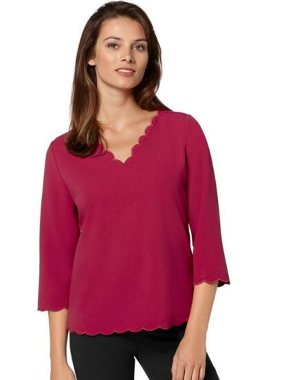 Ambria : T-shirt en crêpe facile à l'entretien - Ambria - Rouge