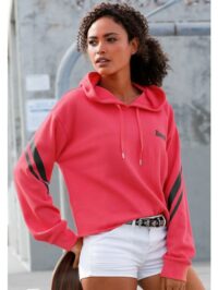 Bench. T-shirt en sweat à capuche longueur mini - Bench LM - Fuchsia
