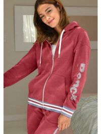 Bench. : veste sweat à capuche »Basic Tricolour« - Bench LM - Rouge