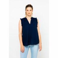 Blouse Bleu Marine sans manches Camaïeu