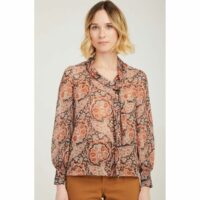 Blouse imprimée à col lavallière Naf Naf