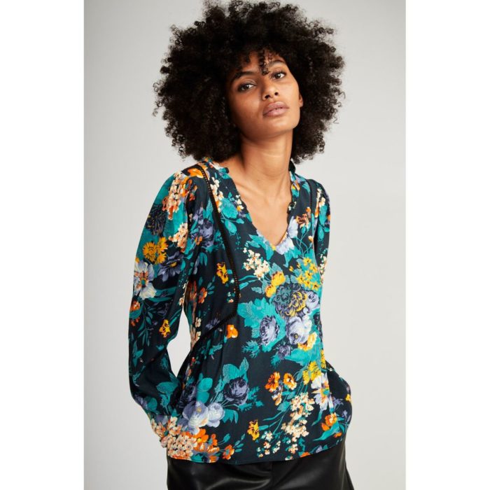 Blouse imprimée à col volanté Naf Naf