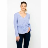 Blouse lilas à basque Camaïeu