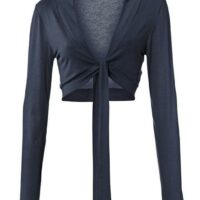 Boléro à nouer avec col type blazer pour femme - ASHLEY BROOKE - Bleu