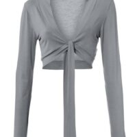 Boléro à nouer avec col type blazer pour femme - ASHLEY BROOKE - Gris