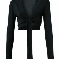 Boléro à nouer avec col type blazer pour femme - ASHLEY BROOKE - Noir