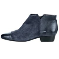 Bottines femme en cuir velours et lisse