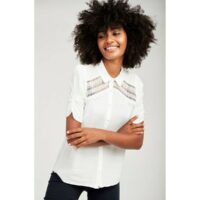 Chemise a manches courtes detail dentelle Naf Naf