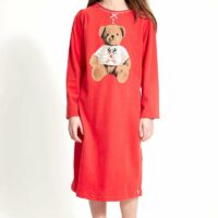 Chemise de nuit teddy rouge Arthur