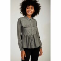 Chemise en denim volantée Naf Naf