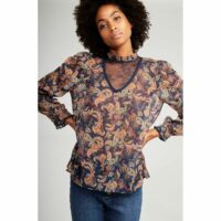 Chemise imprimée détail dentelle Naf Naf