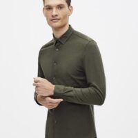 Chemise slim 100% coton maille piquée CELIO