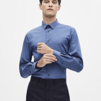 Chemise slim col français coton stretch CELIO