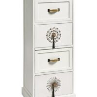 Commode avec façades joliment imprimées - helline home - Blanc