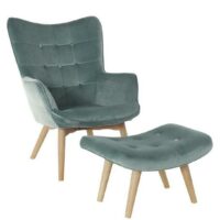 Fauteuil + tabouret - helline home - Bleu