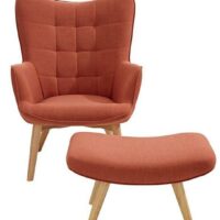 Fauteuil + tabouret - helline home - Orange