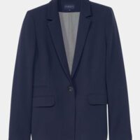 Veste de tailleur ajustée Antea mi-longue Bleu Caroll