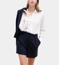 Chemise Spencer B en soie Blanc Caroll