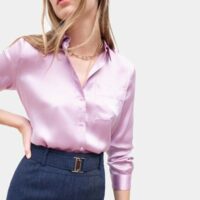 Chemise June en soie Violet Caroll