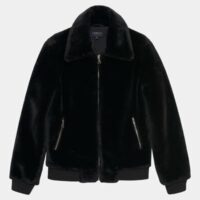 Blouson Hugues effet fourrure Noir Caroll