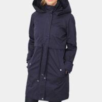 Manteau ajusté à capuche Diane B mi-long Bleu Caroll