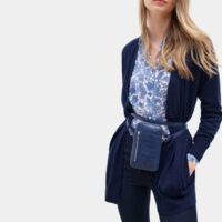 Gilet mi-long Justine Bleu Caroll