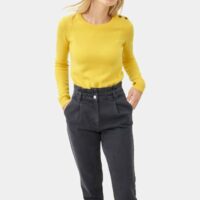 Pull Soizic en cachemire femme Jaune Caroll