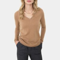 Pull Raphaëlle en laine et cachemire femme Beige Caroll