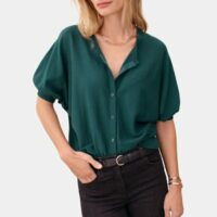 Gilet Camélia à manches bouffantes Vert Caroll