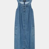 Robe fluide Karen mi-longue en coton Bleu Caroll