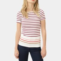 T-shirt Marinette rayé Blanc Caroll