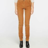 Pantalon Armando slim velours milleraies stretch Beige Caroll