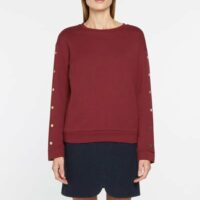 Pull Bill droit coton molleton Rouge Caroll