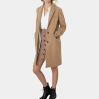 Manteau droit Tyler mi-long Beige Caroll