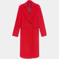 Manteau droit Albert long Rouge Caroll