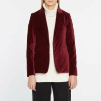 Veste blazer slim velours coton Violet Caroll